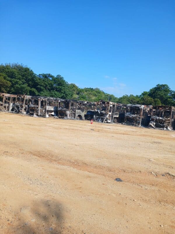 The aftermath. A Buscor depot in Barberton was ravaged by fire last night (Tuesday, December 16). No injuries have been reported.