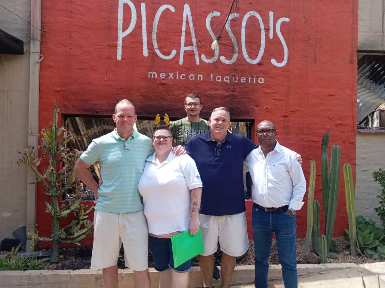Back: Bossie Bosman. Front: Garth Snyman, Nadia van Wyk, Brian Springorum and Bheki Dlamini.