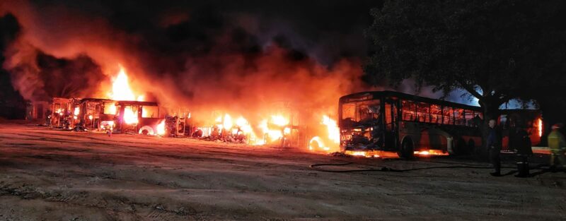 A Buscor depot in Barberton was ravaged by fire last night (Tuesday, December 16). No injuries have been reported.