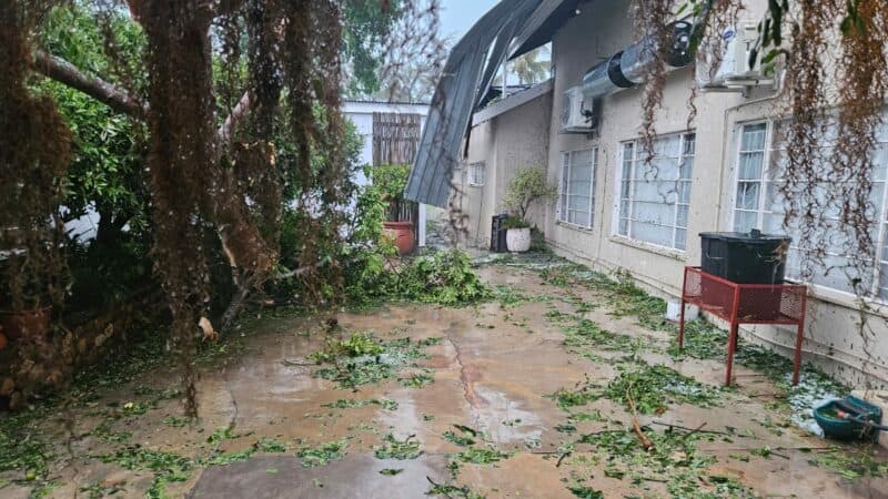 The storm wreaked havoc around Grant Taylor's house. > Photo: Supplied/Grant Taylor