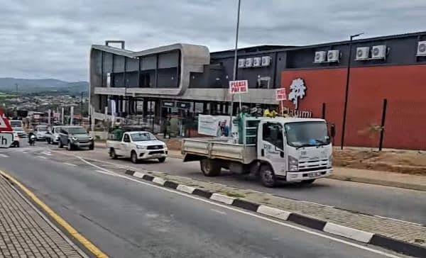 Subcontractors protesting outside the centre. > Photos: Sourced/Facebook