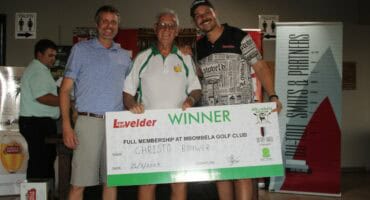 Wiekus Roos of Du Toit-Smuts and Partners Attorneys, the 2025 champ, Christo Bouwer, and Lowvelder editor, Stefan de Villiers. > Photos: Mark Kinnear