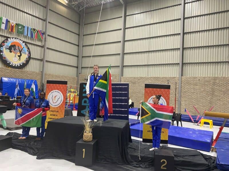 Lily on the top step of the podium.