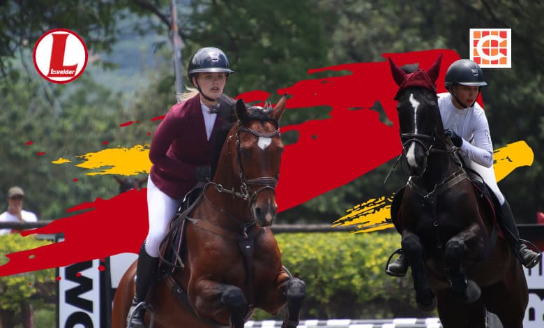 Mia Tinkhoff riding Callaho Lorenza and Hannelize Kamffer on Back to Black. > Photos: Blake Linder