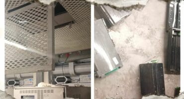 It is believed that the suspects gained access through the roof, and escaped the same way, in a daring local bank robbery. Photos: Supplied/SAPS