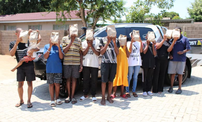 Children from Betty's Haven receive their lucky packets.