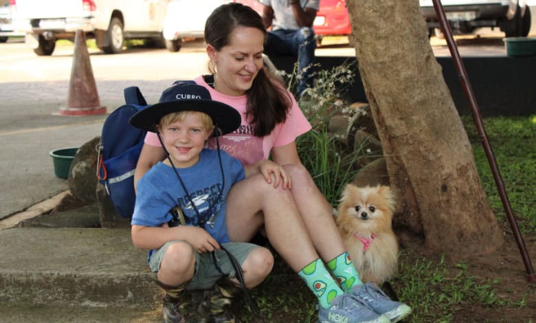 Dawson and Jonika Barber with their dog Alaska.