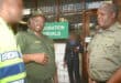 Dr Michael Masiapato and Mozambican chief of police Joaquim Adriano Sive at the Lebombo Border Post. > Photos: Sourced/Facebook