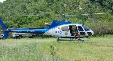 The Police helicopter. > Photo: Supplied/Ehlanzeni Diving Unit