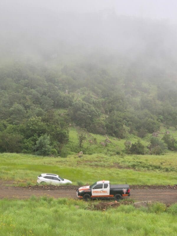 The road next to the embankment.