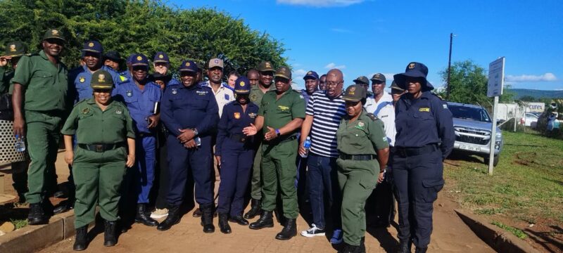 Law enforcement officials at the Lebombo Border Post. 