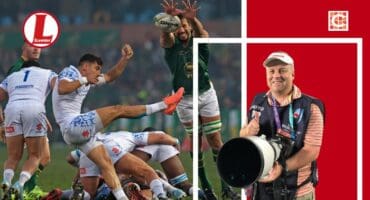 Johan Orton's photo of Eben Etzebeth in action against Italy in July. Insert: Johan Orton. Photos: Supplied/Johan Orton