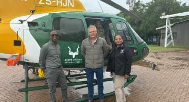 Kruger National Park Managing Executive, Oscar Mthimkhulu, Minister Willie Aucamp and SANParks Chief Executive Officer, Hapiloe Sello.