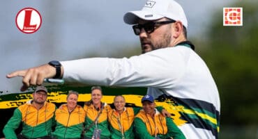 Anthony Ruschenbaum. INSET: Ruschenbaum (left) with the coaching staff at the FIH Junior World Cup.