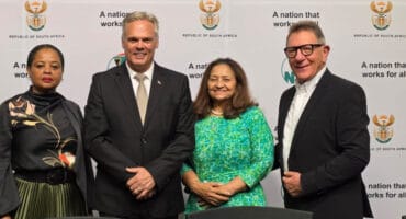 SANParks CEO Hapiloe Sello, Minister Willie Aucamp, SANParks Acting Board Chairperson Beryl Ferguson, Deputy Chairman of the National Board, and SANParks Honorary Rangers, Janssen Davies. > Photos: Supplied/SANParks