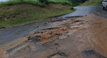 A section of Penryn Road was damaged by groundwater. > Photo: Tumelo Waga Dibakwane