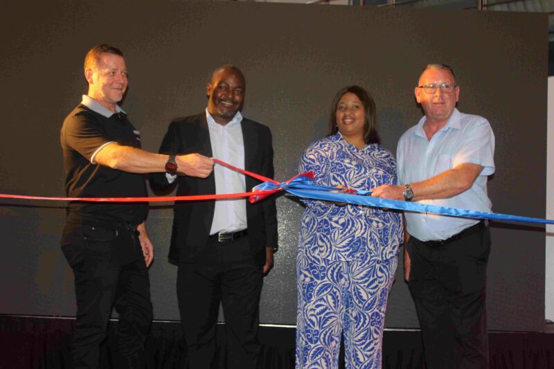 Mitsubishi Motors dealer principal, Pieter Viljoen, Mitsubushi Motors South Africa’s managing director, Bruce Mukhola, Tata Motorsbrand development manager, Masisi Kutumela, and Tata Motors regional manager, Gavin Robinson