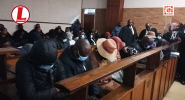 The 33 suspects in the Nelspruit Magistrate's Court. > Photo: Tumelo Waga Dibakwane
