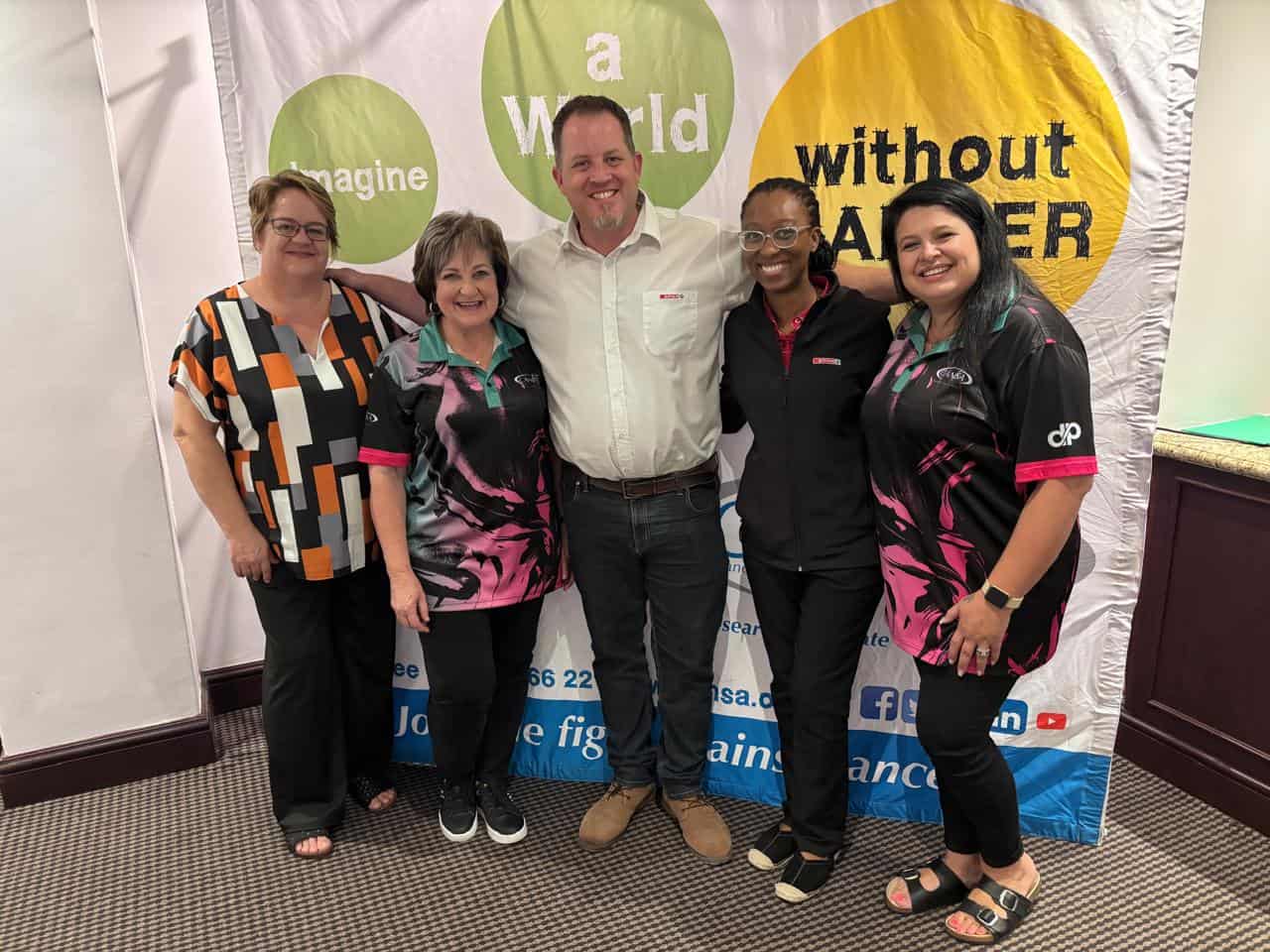 Janitta Pieterse, Sandra Jacobs, Roland Hill, Bella Mogane and Rinella Jansen van Vuuren.