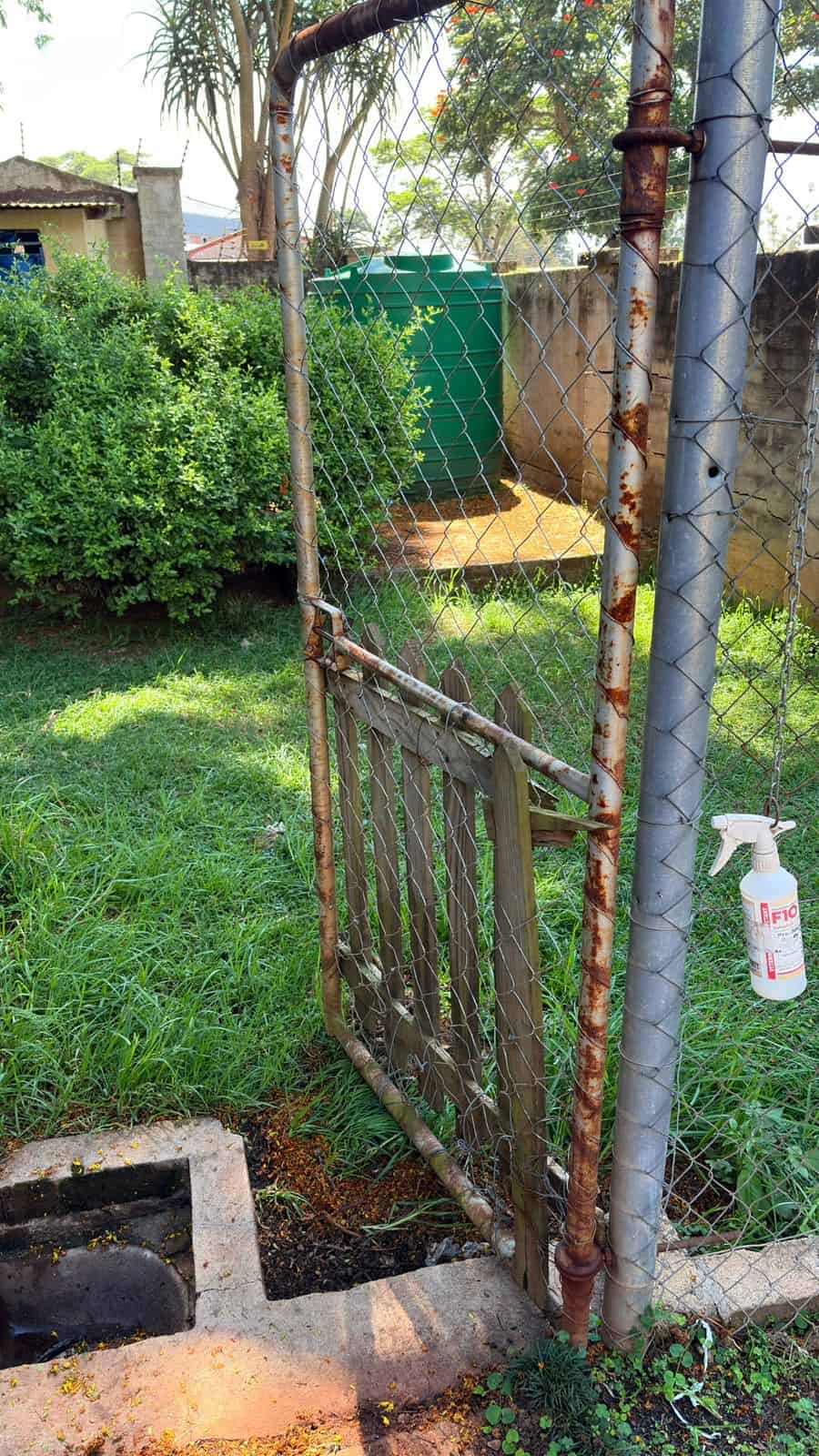 A broken gate.