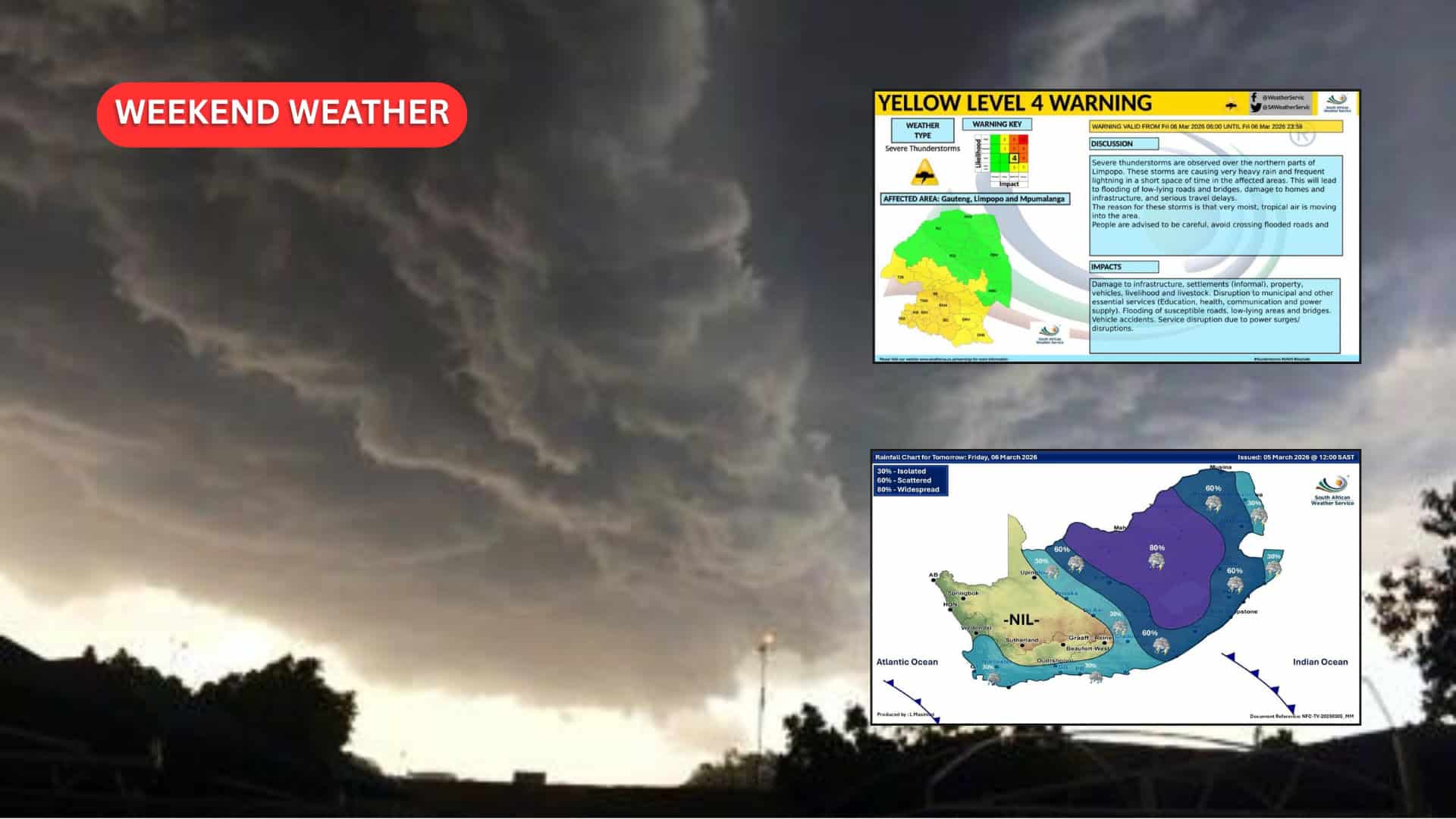 WEATHER WARNING: SAWS predicts severe thunderstorms for the weekend ...