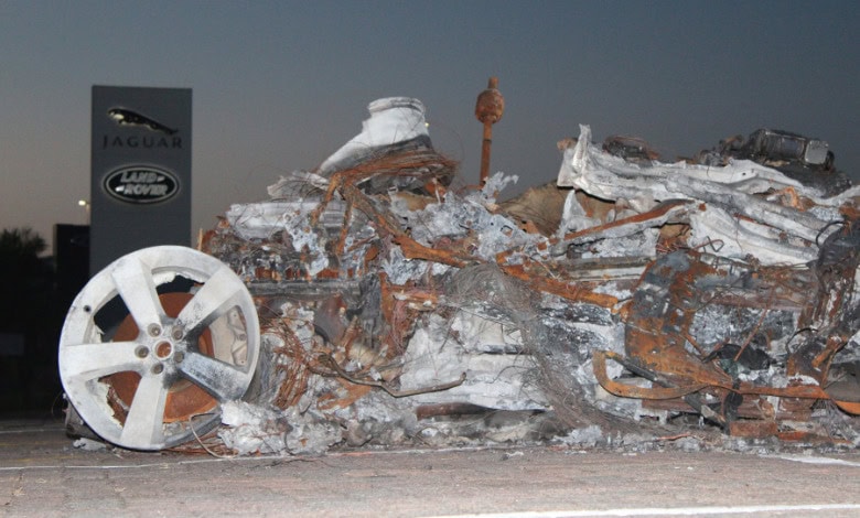 Mbombela owner places burned Land Rover at dealership in protest