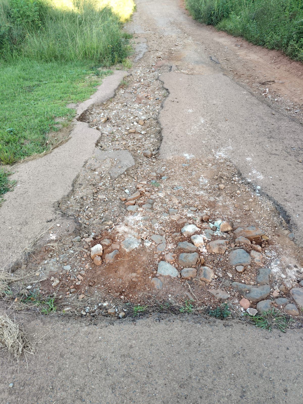 Potholes in a residential area of Sabie.