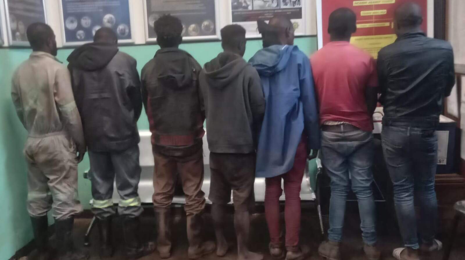 Some of the illegal miners were arrested at Pilgrim’s Rest.