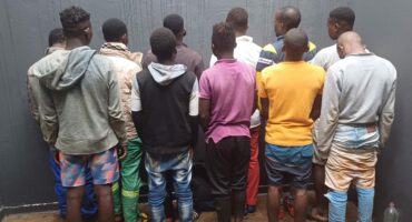 The thirteen suspects. > Photo: Supplied/Mpumalanga SAPS