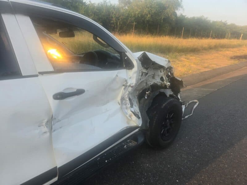 The wreckage of the 4x4 bakkie. > Photo: Supplied/Patrik D'Hollander