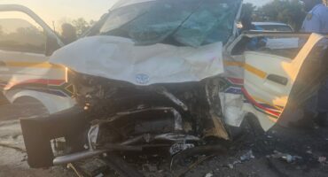 The minibus taxi that was involved in the accident. > Photo: Supplied/Patrik D'Hollander