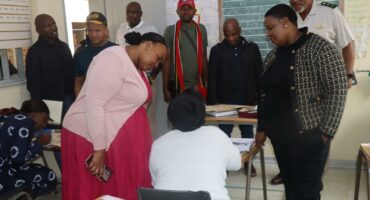 The Portfolio Committee and an inmate in the educational facility. >Photos: Sourced/Facebook