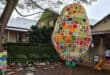 The giant crocheted Easter egg. > Photos: Supplied/Penny Boden