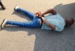 The suspect lies on the floor. > Photos: Supplied/Mpumalanga SAPS