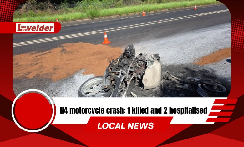 N4 motorcycle crash: 1 killed and 2 hospitalised