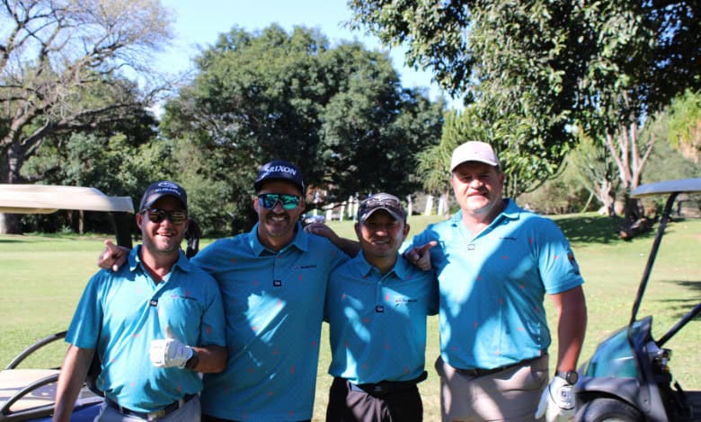 The Subaru team: Danie Stassen, guest player Robbie Kruse, Toshimitsu Tanaka and Paul Gryvenstein.