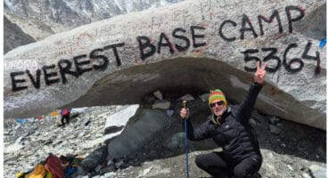 Jan Strydom at Everest Base Camp. >Photos: Supplied/Jan Strydom