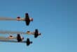 The Flying Lions Aerobatics team in the North American Harvard Aircrafts. >Photo: Zané Steyn