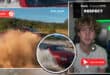 Screenshots from a video of reckless driving circulating on social media and the apology video the driver posted. > Video: Supplied/SANParks
