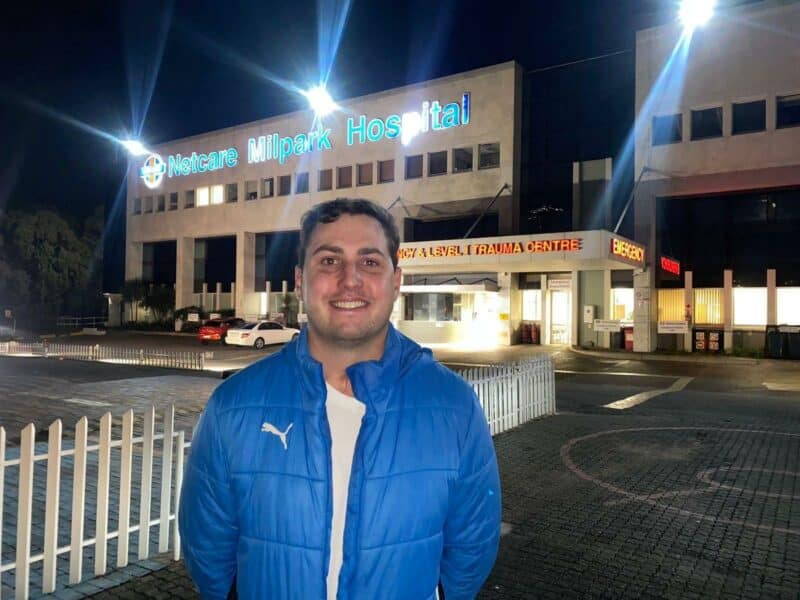 Van Baalen spent the majority of his time in ICU at Millpark Hospital. >Photo: Facebook/Kelvin van Baalen