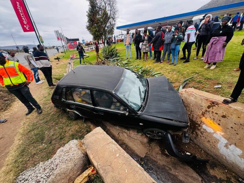 The Toyota Tazz that lost control.