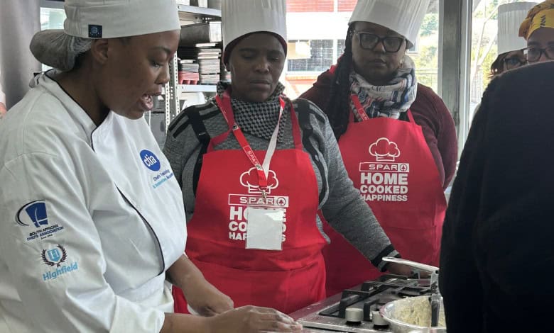 Chef Siphesihle Vilakazi. Zodwa Mhlanga and Julia Ncube. > Photo: Supplied/SPAR