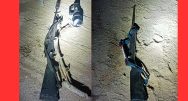 The rifle found in the wounded suspect’s possession. > Photo: Supplied/SAPS