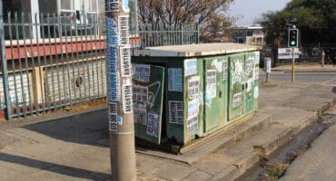 Abortion posters on electrical infrastructure. > Photos: Tumelo Waga Dibakwane