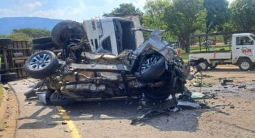 A damaged LDV on scene. > Photos: Supplied/Emer-G-Med