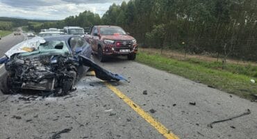 One of the vehicles involved in the collision. >Photos: Supplied/iSecure EMS