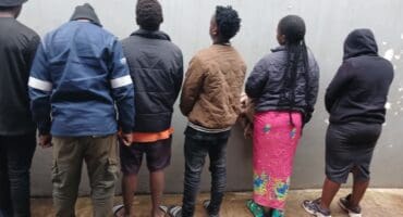 Mpumalanga law enforcement arrested 13 suspected illegal miners on October 4. > Photo: Supplied/SAPS