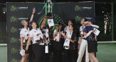 The Backhand Blossoms celebrating their victory. >Photos: Zané Botes