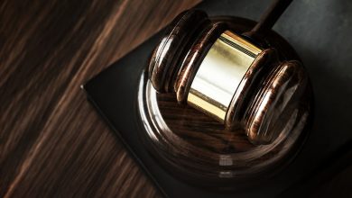 Closeup of gavel judgement concept