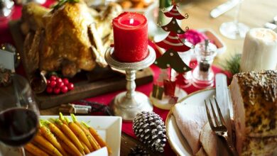 Christmas Family Dinner Table Concept